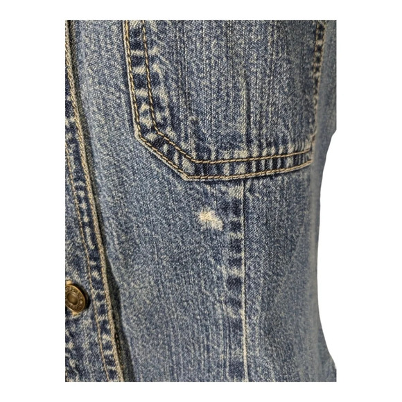Levi's Strauss & Co. Blue Denim Jean Work Shirt Vest Button Down S - Picture 9 of 9